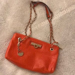 DKNY Orange Leather ‘Beekman’ Bag